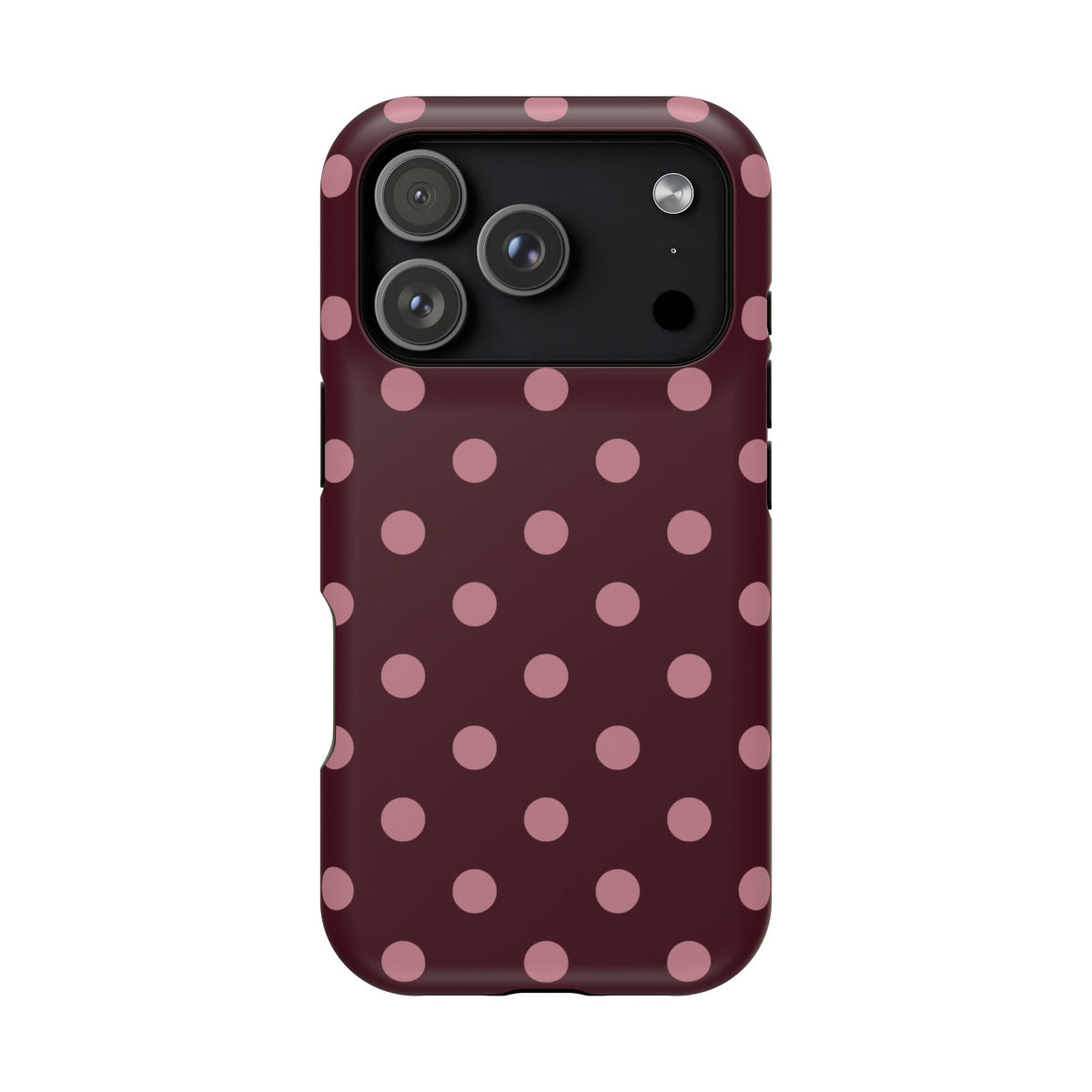 Burgundy & Pink Polka Dots iPhone Case
