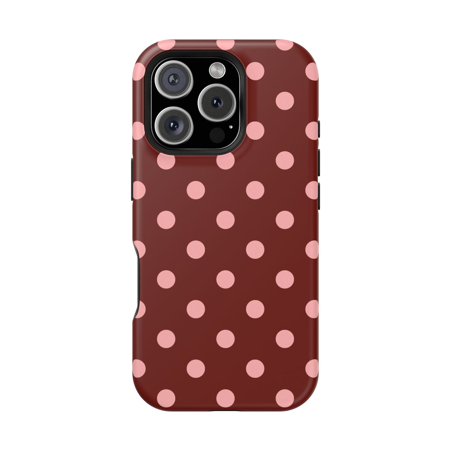 Maroon Polka Dots iPhone Case