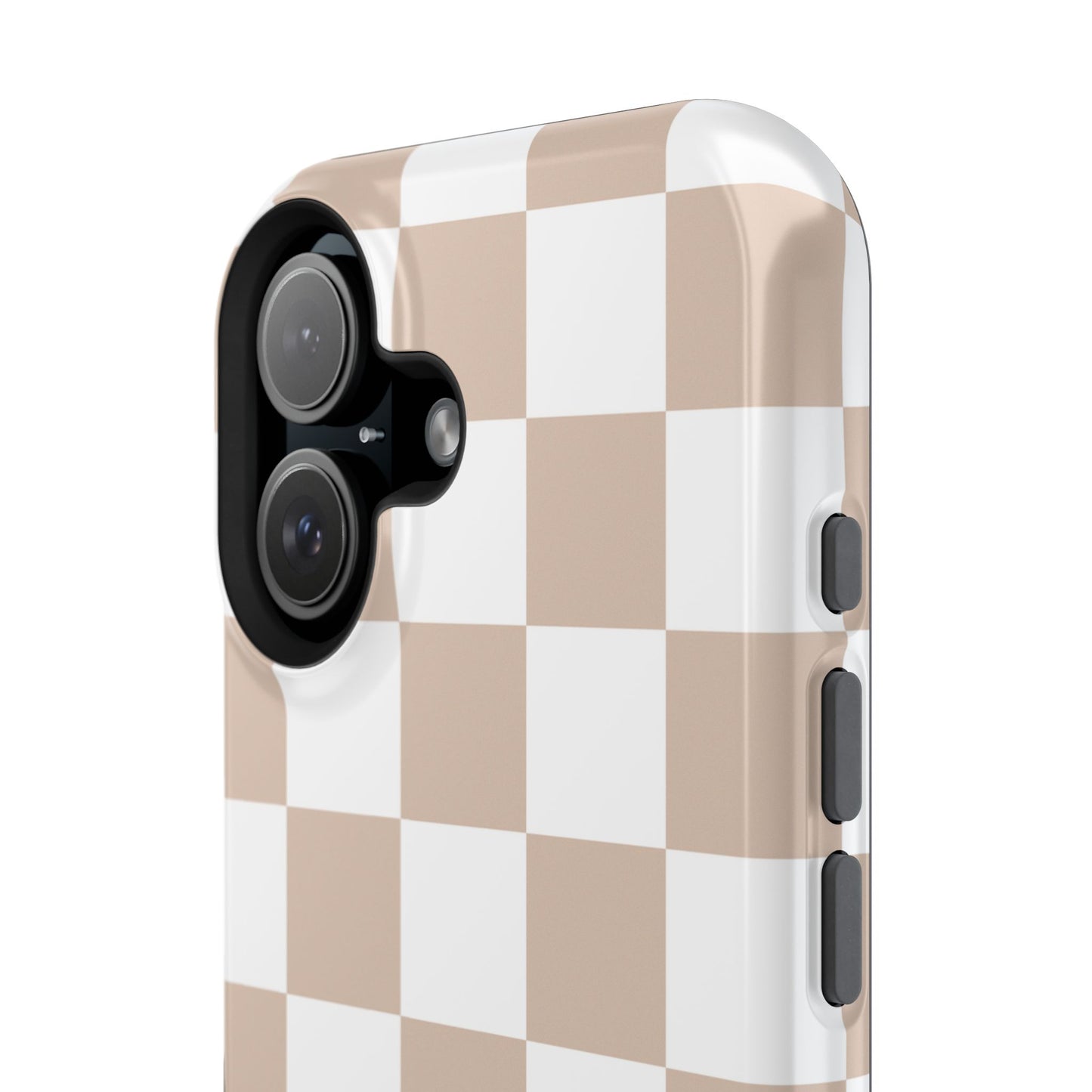 Beige & White Checkered iPhone Case