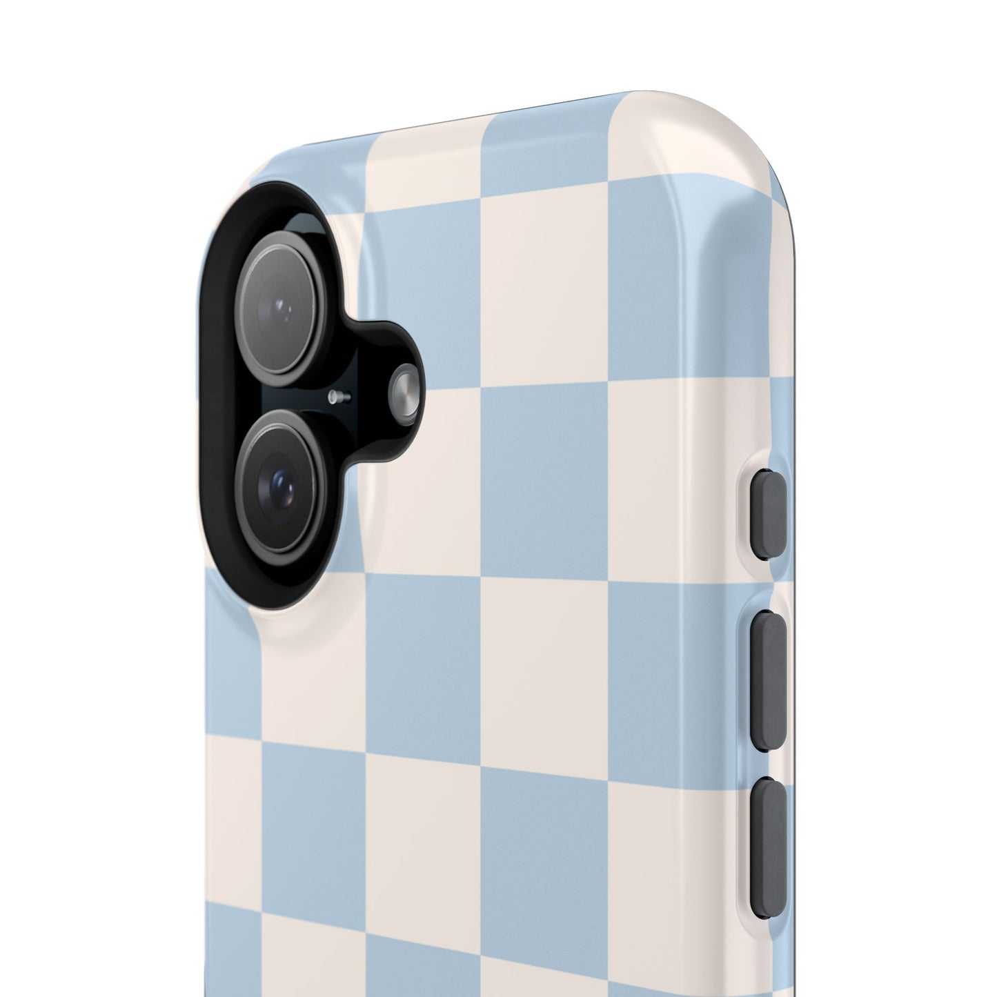 Light Blue & Beige Checkered iPhone Case