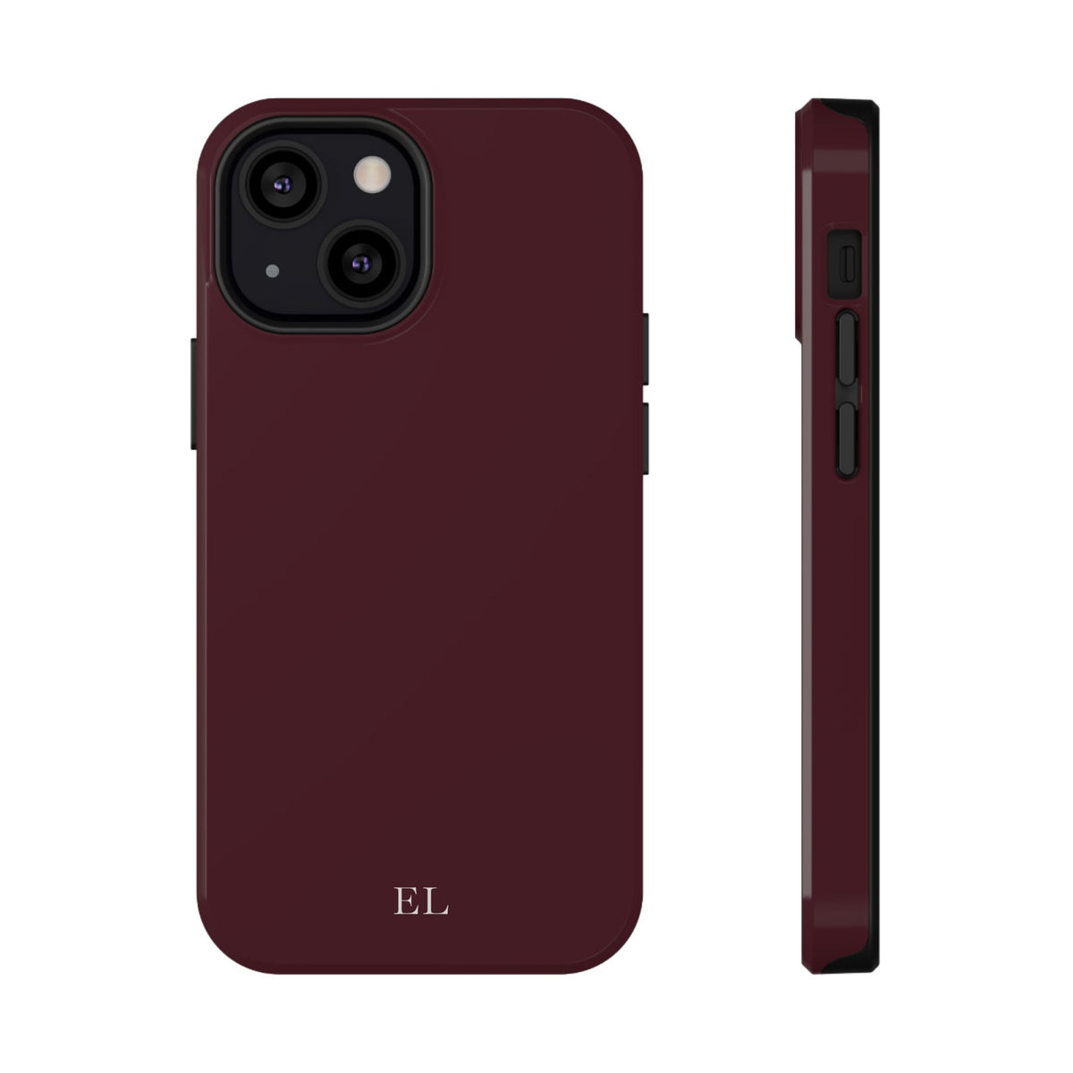 Custom Initials Burgundy iPhone Case