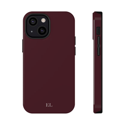 Custom Initials Burgundy iPhone Case