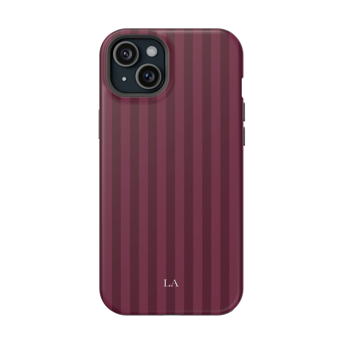Custom Initials Plum Stripes iPhone Case