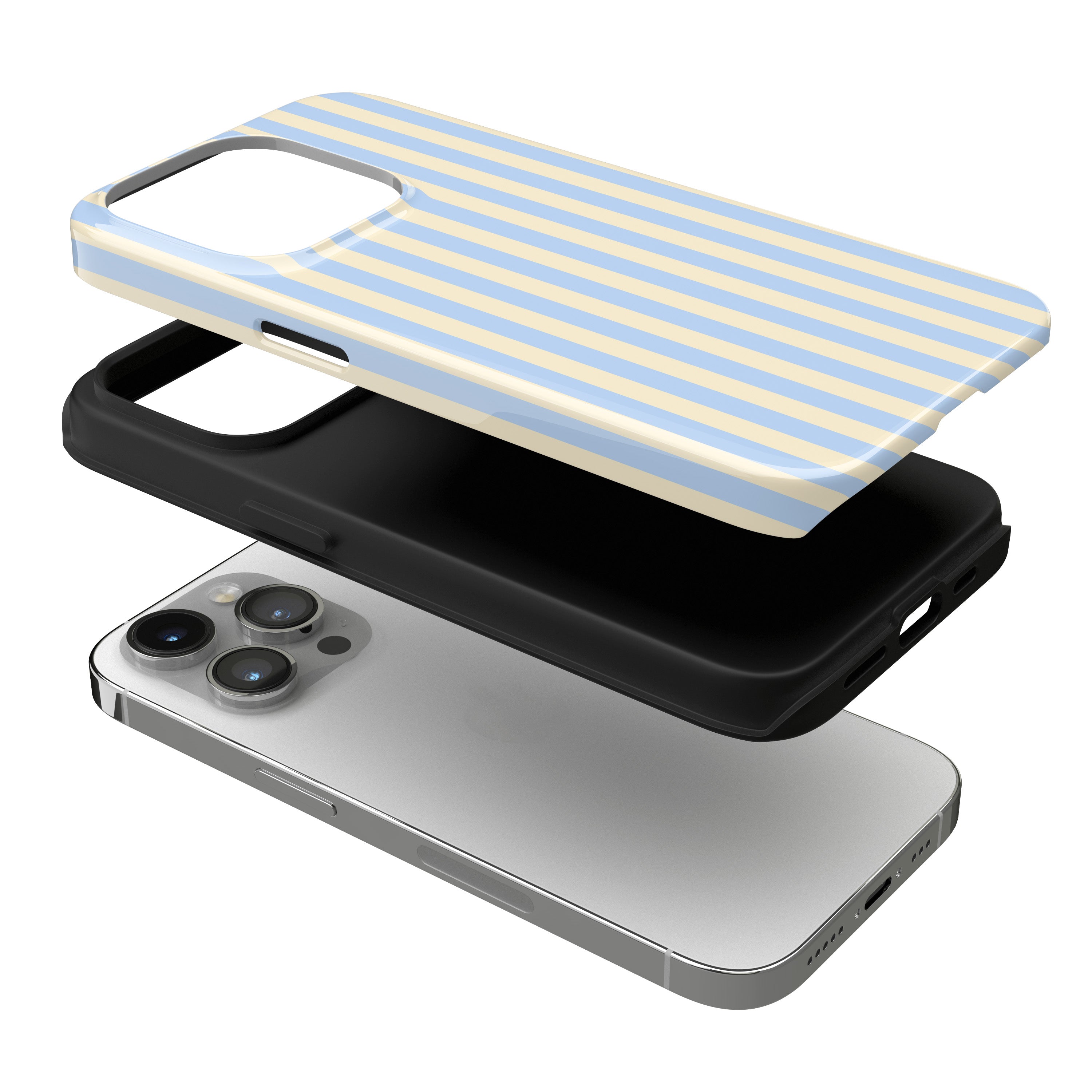 Lemon Sky Stripes iPhone Case