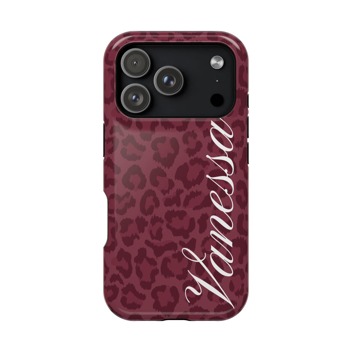 Custom Burgundy Leopard iPhone Case