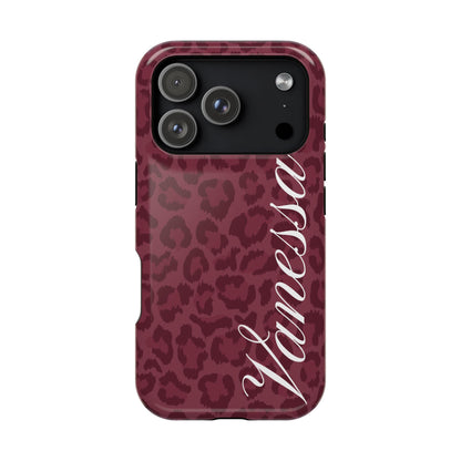 Custom Burgundy Leopard iPhone Case