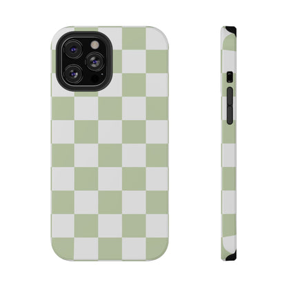 Pastel Green Checkered iPhone Case