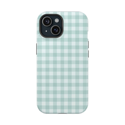 Teal Mini Gingham iPhone Case