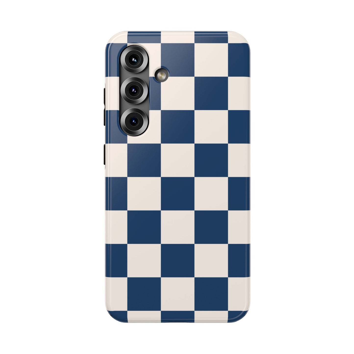Navy & Beige Checkered Samsung Case