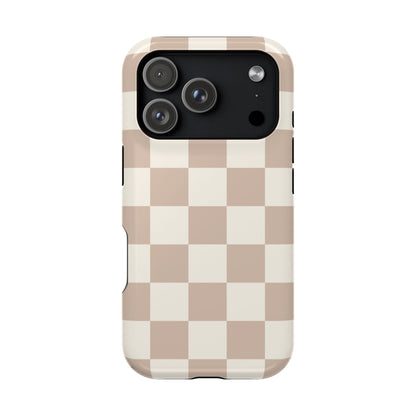 Neutral Checkered iPhone Case