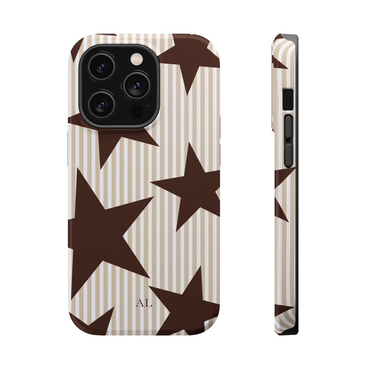 Custom Initials Mocha Star iPhone Case