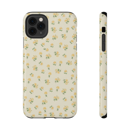 Yellow Ditsy Roses iPhone Case