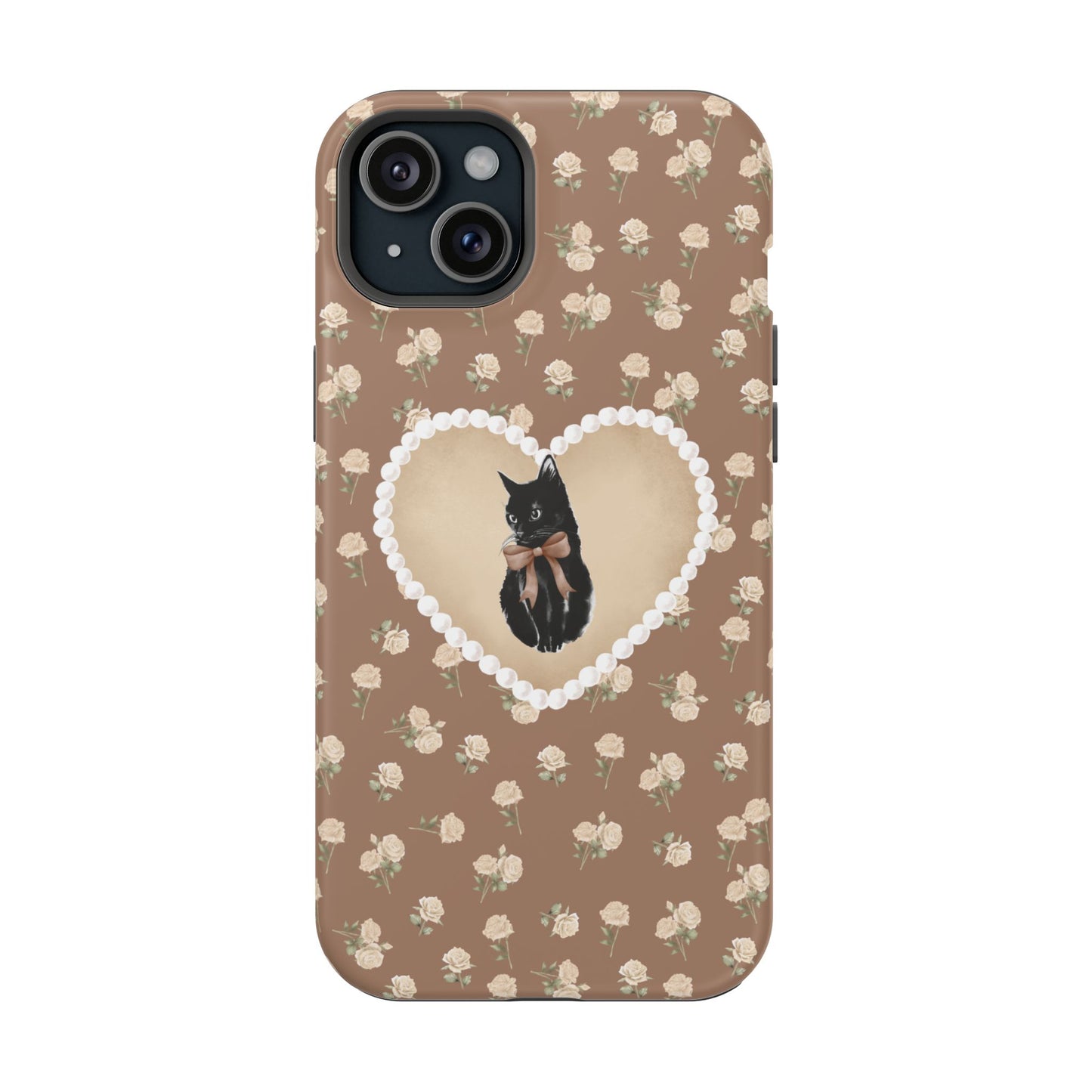 Brown Féline Roses iPhone Case