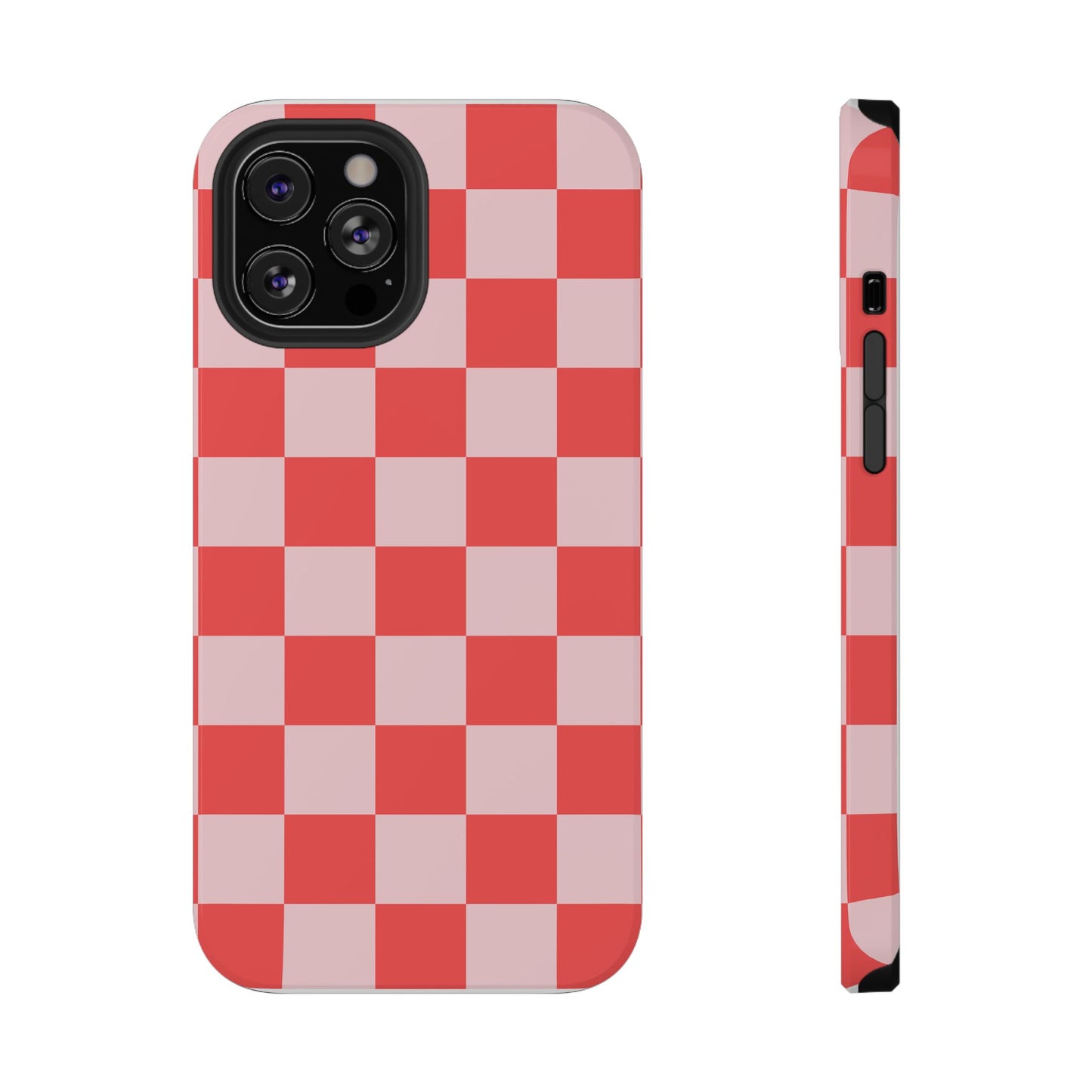 Red & Pink Checkered iPhone Case