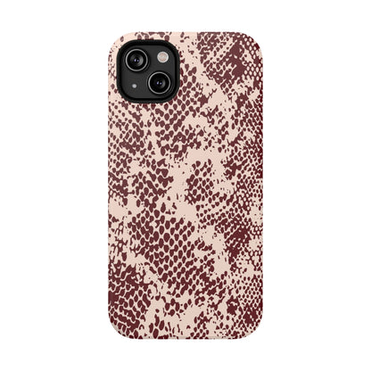 Burgundy Snake iPhone Case