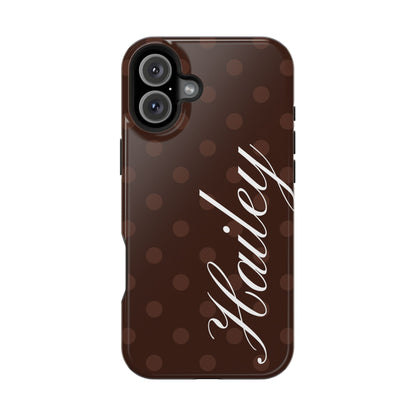 Custom Mocha Polka Dots iPhone Case