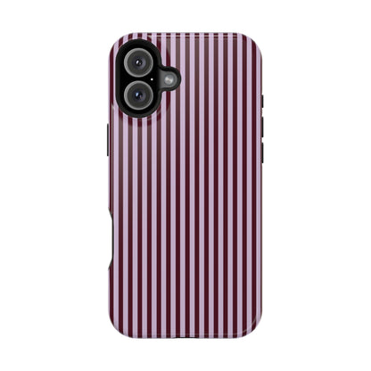 Burgundy & Violet Pinstripes iPhone Case