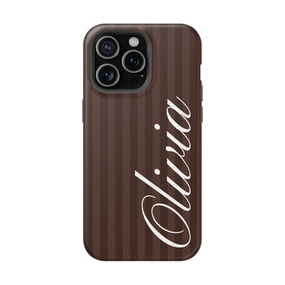 Custom Mocha Stripes iPhone Case