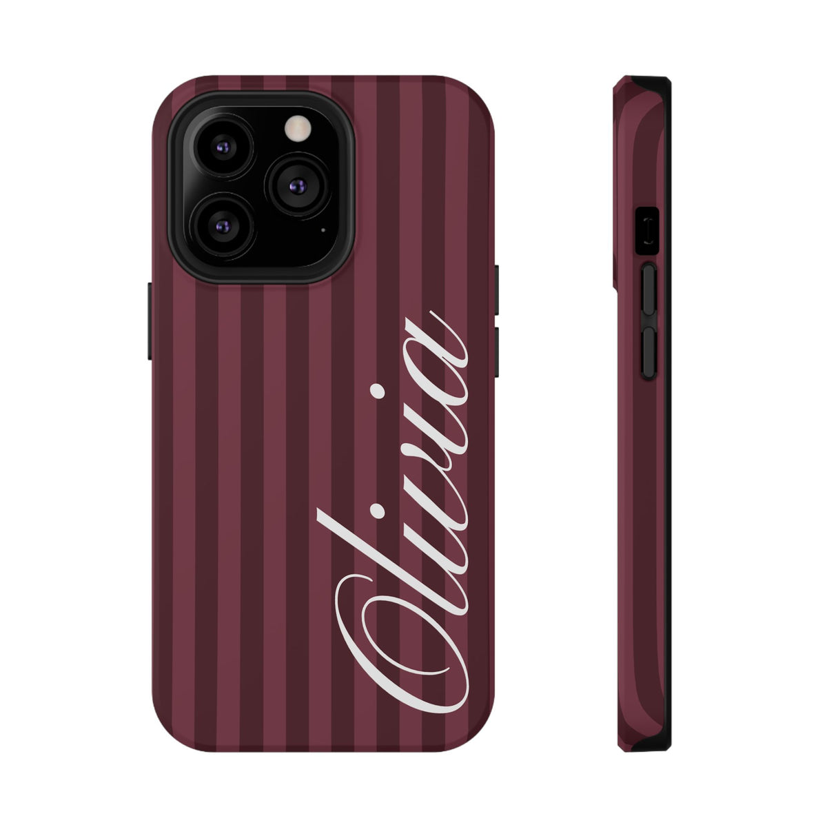 Custom Burgundy Stripes iPhone Case