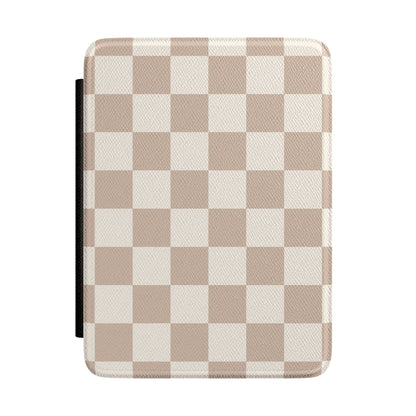 Neutral Checkered Kindle Case