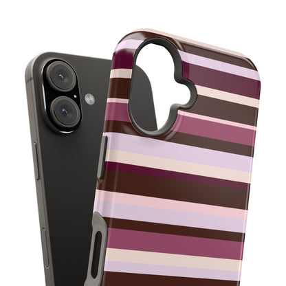 Berry Mocha Stripes iPhone Case