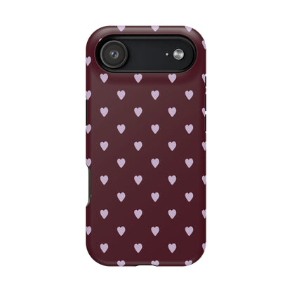 Burgundy & Purple Little Hearts iPhone Case