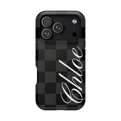 Custom Black Checkered iPhone Case