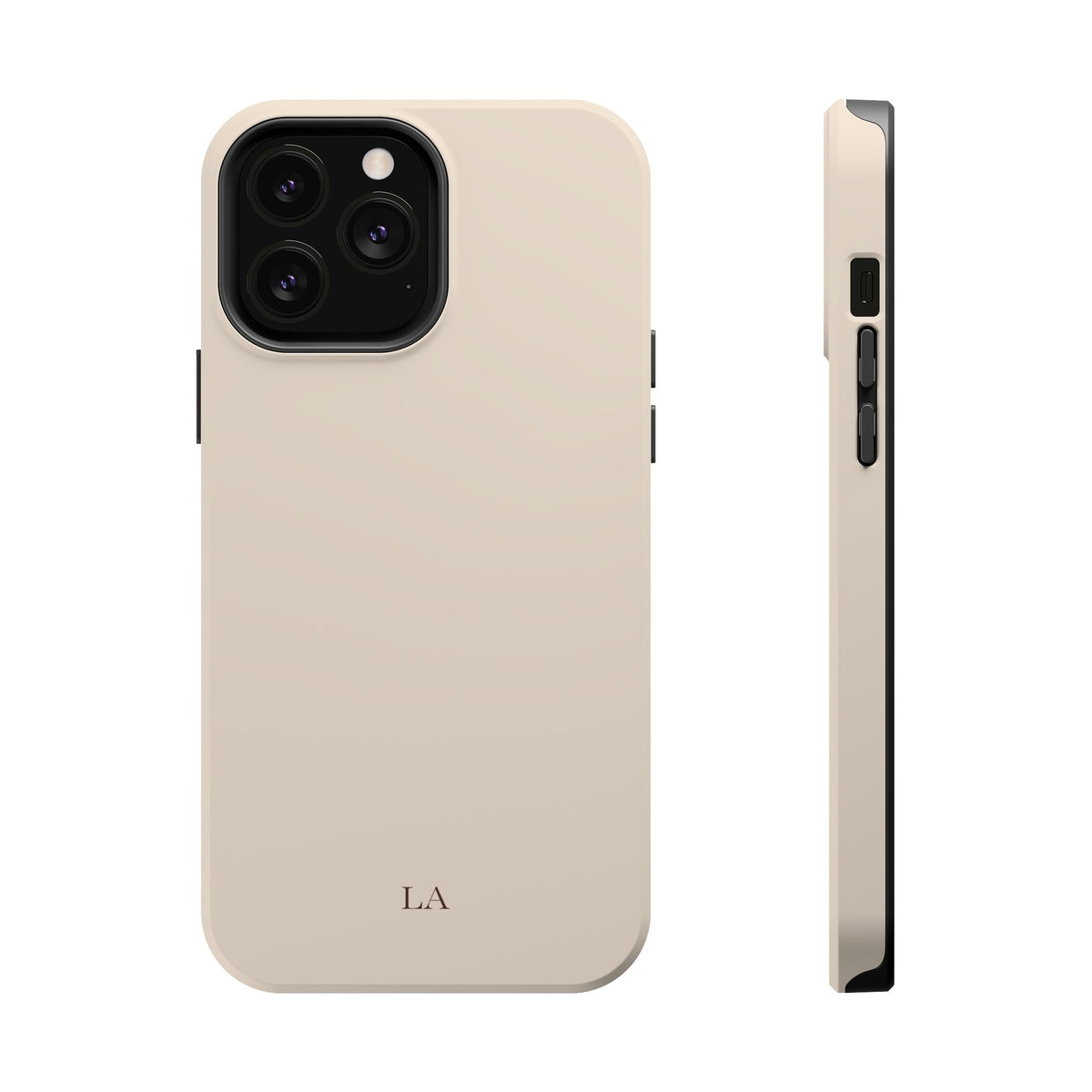 Custom Initials Beige iPhone Case