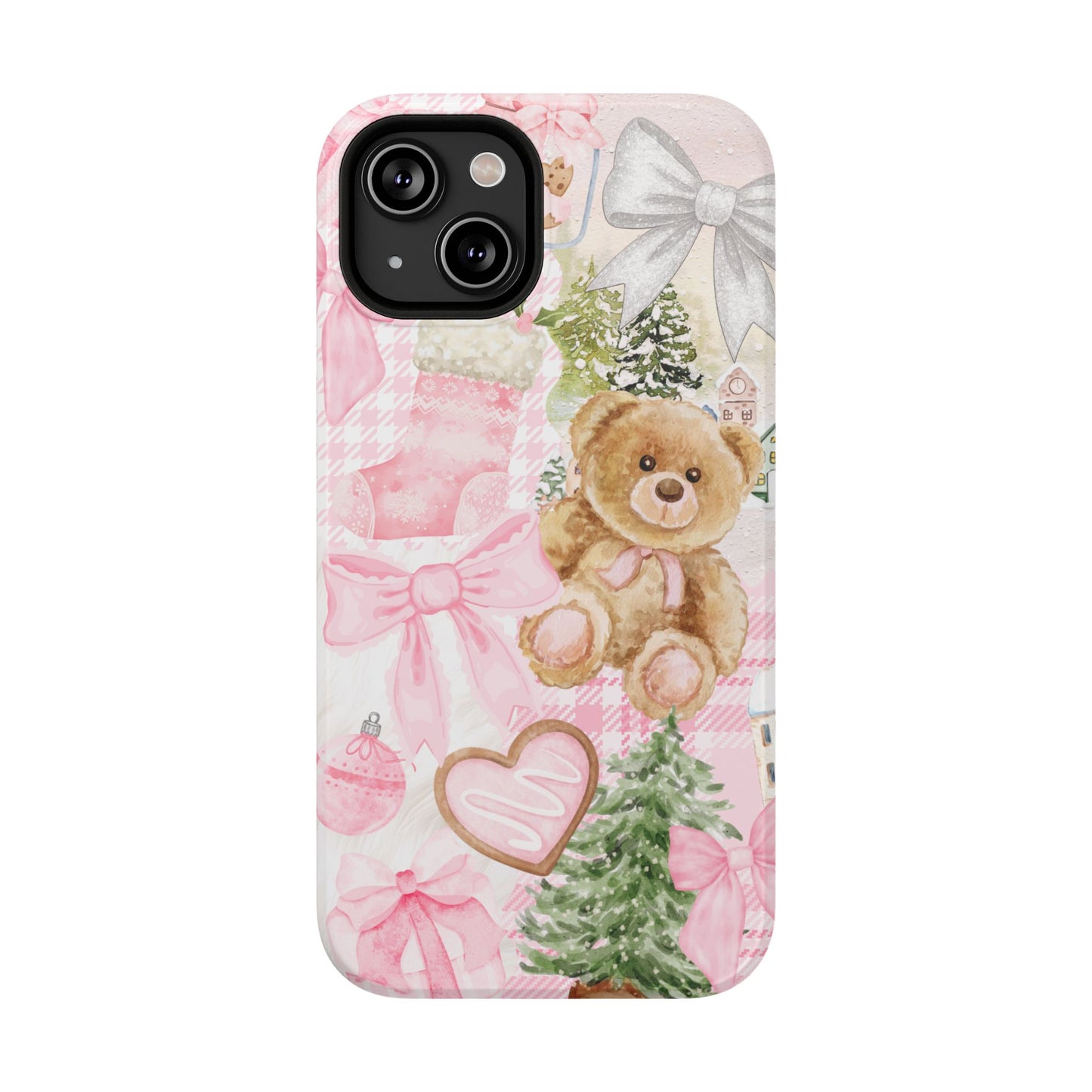 Pink Christmas Collage iPhone Case
