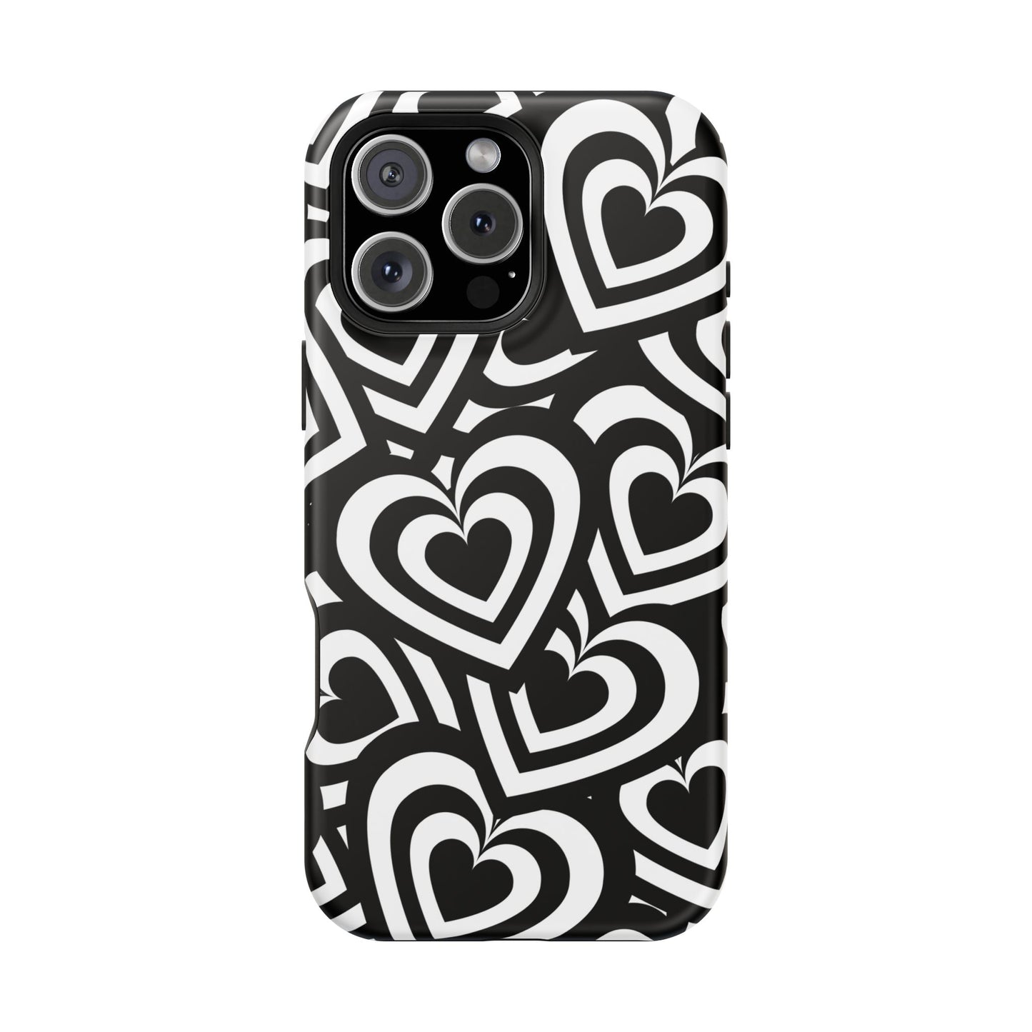 Black & White Hearts iPhone Case