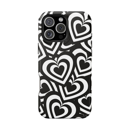 Black & White Hearts iPhone Case
