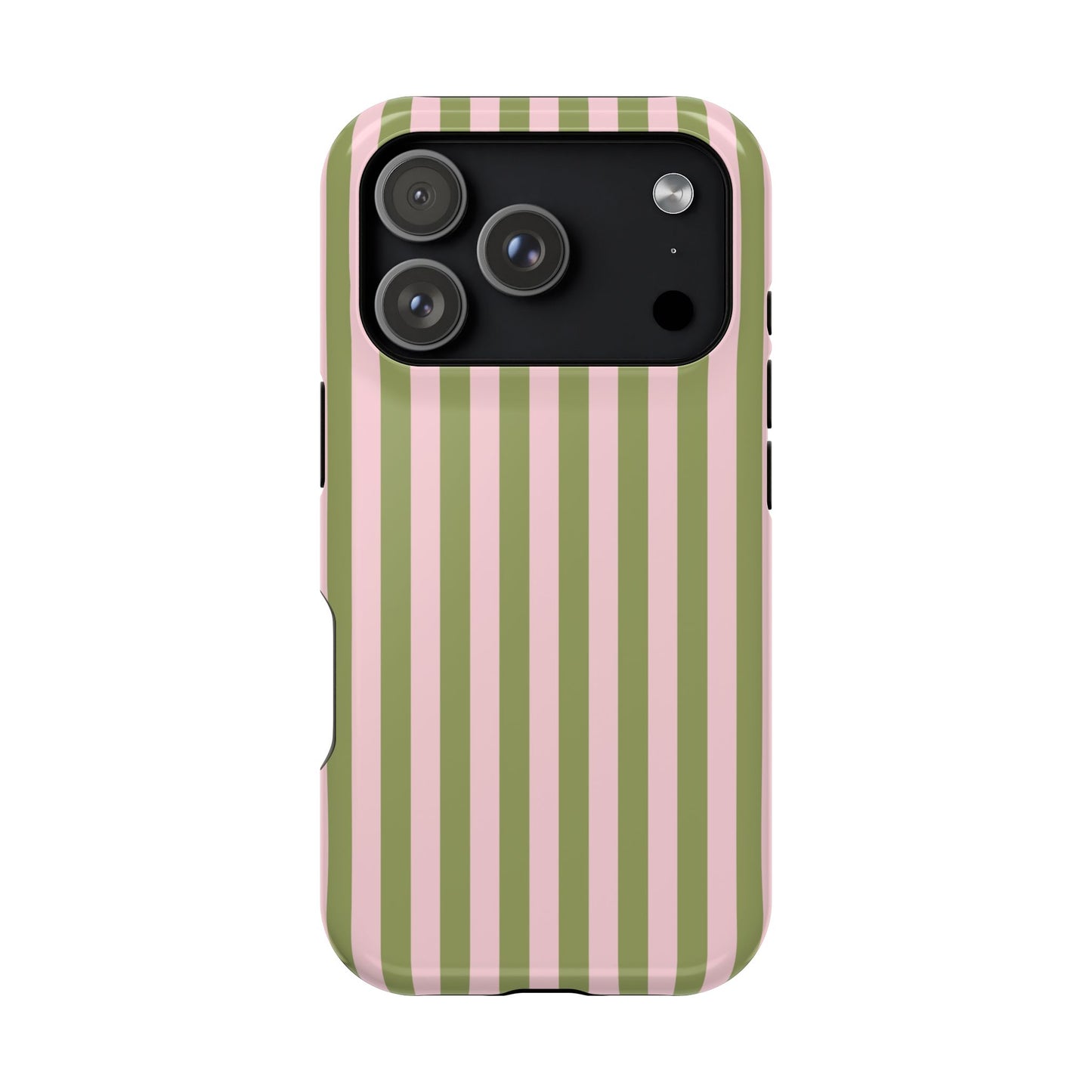 Pink Matcha Stripes iPhone Case