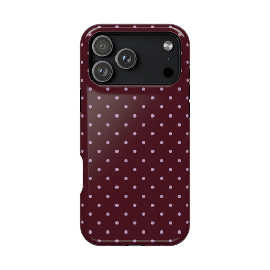 Burgundy & Violet Mini Dots iPhone Case