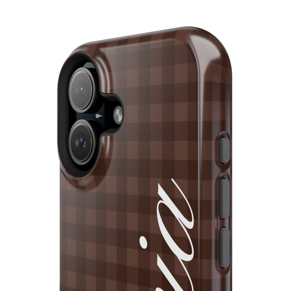 Custom Brown Gingham iPhone Case