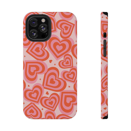 Pink & Red Hearts iPhone Case