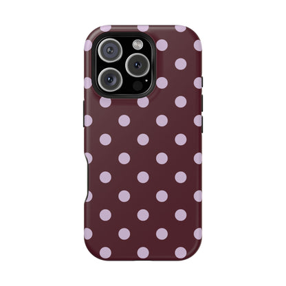 Burgundy & Violet Polka Dots iPhone Case
