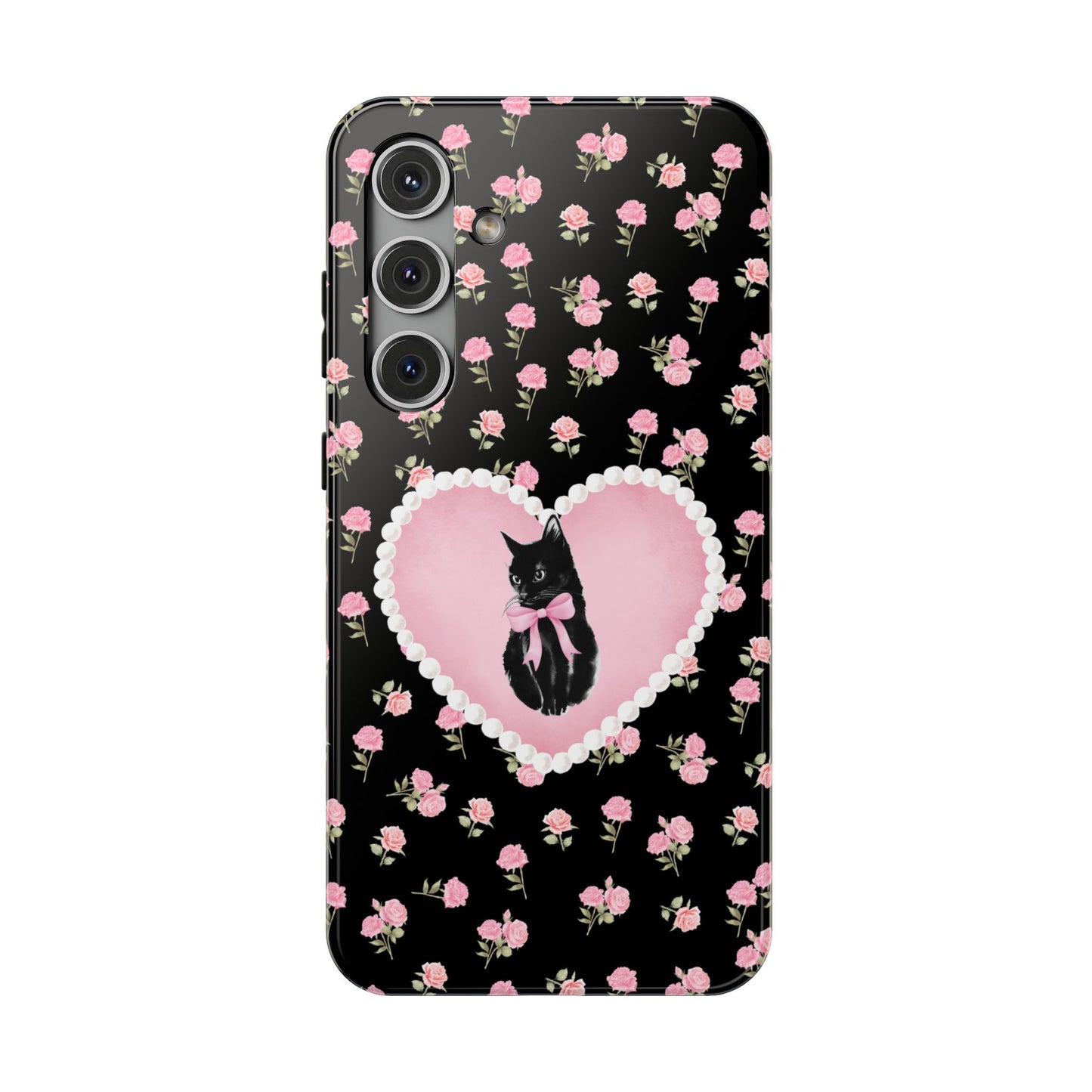 Black Féline Roses Samsung Case