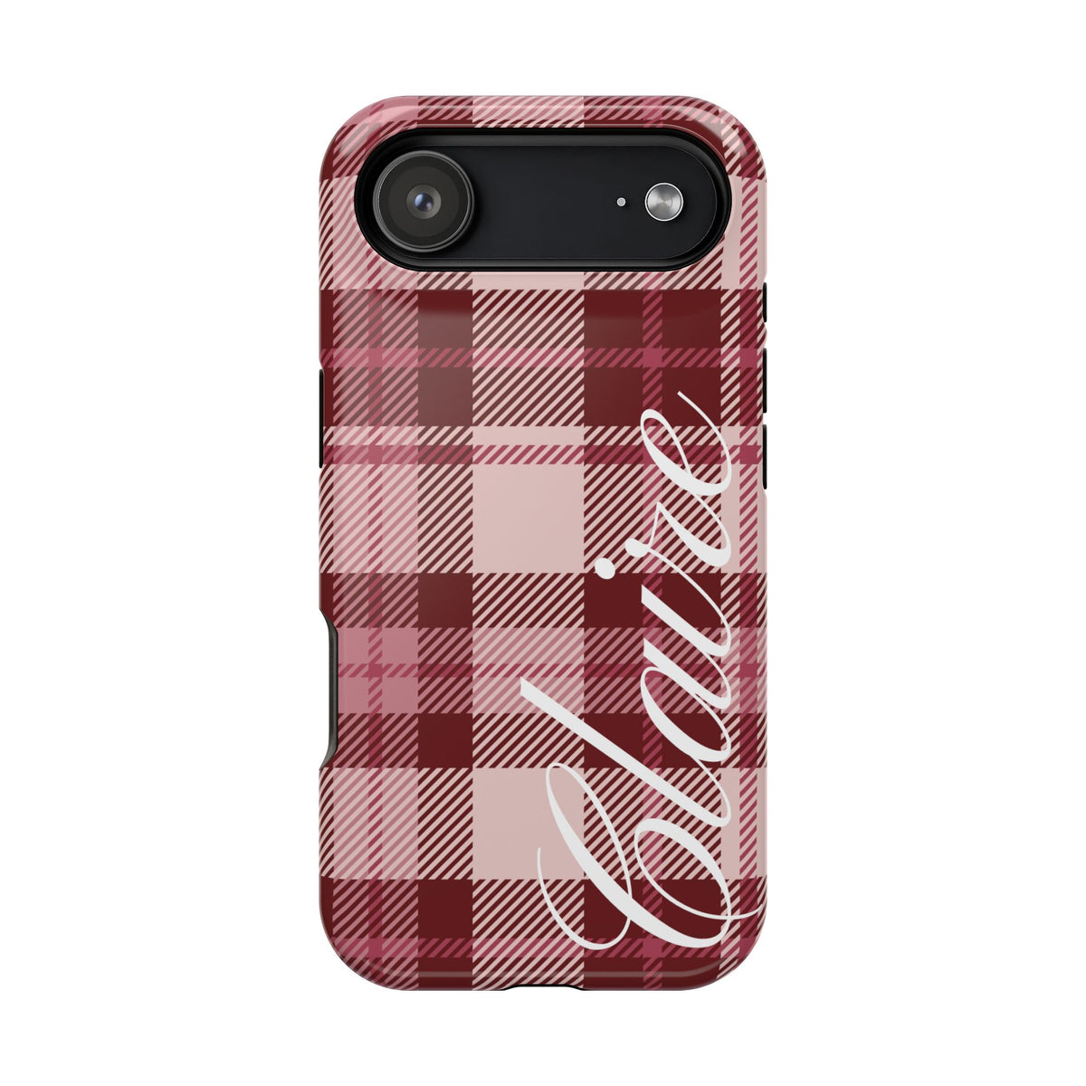 Custom Burgundy Plaid iPhone Case