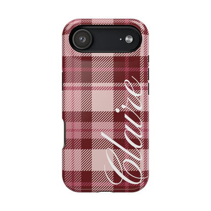 Custom Burgundy Plaid iPhone Case