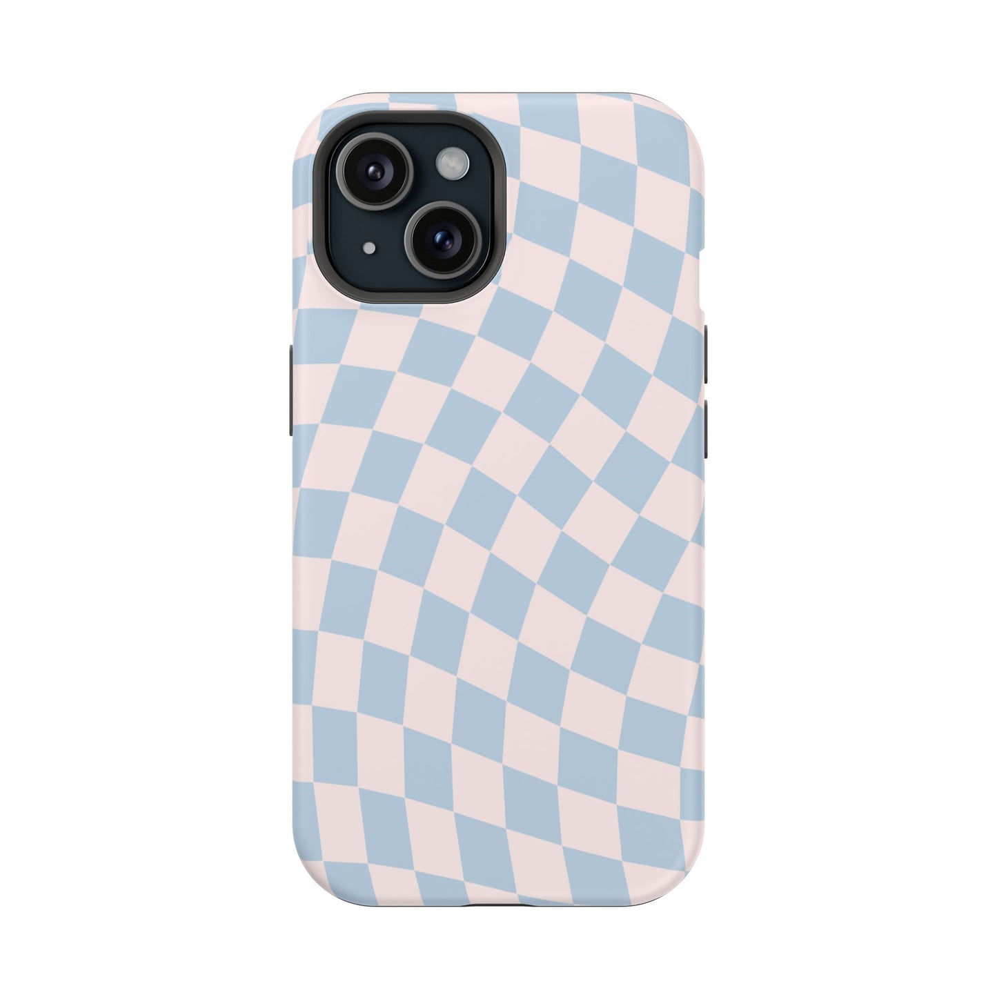 Pink & Blue Wavy Checkered iPhone Case