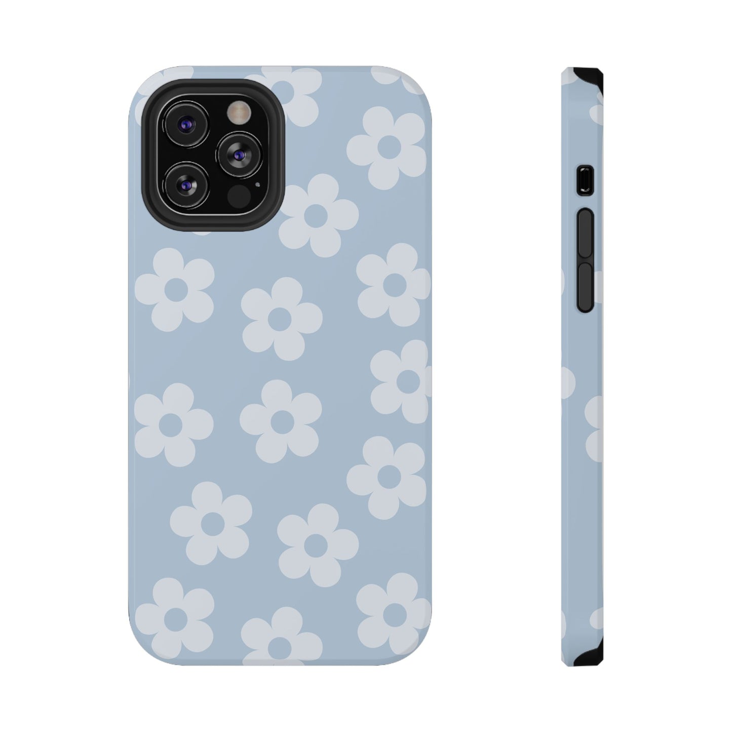 Blue Retro Flowers iPhone Case