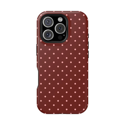 Maroon Mini Dots iPhone Case