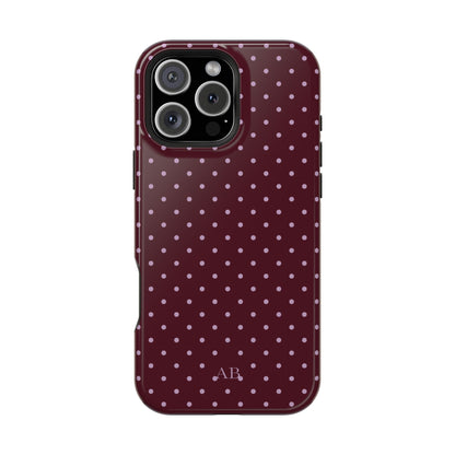 Custom Burgundy & Violet Mini Dots iPhone Case
