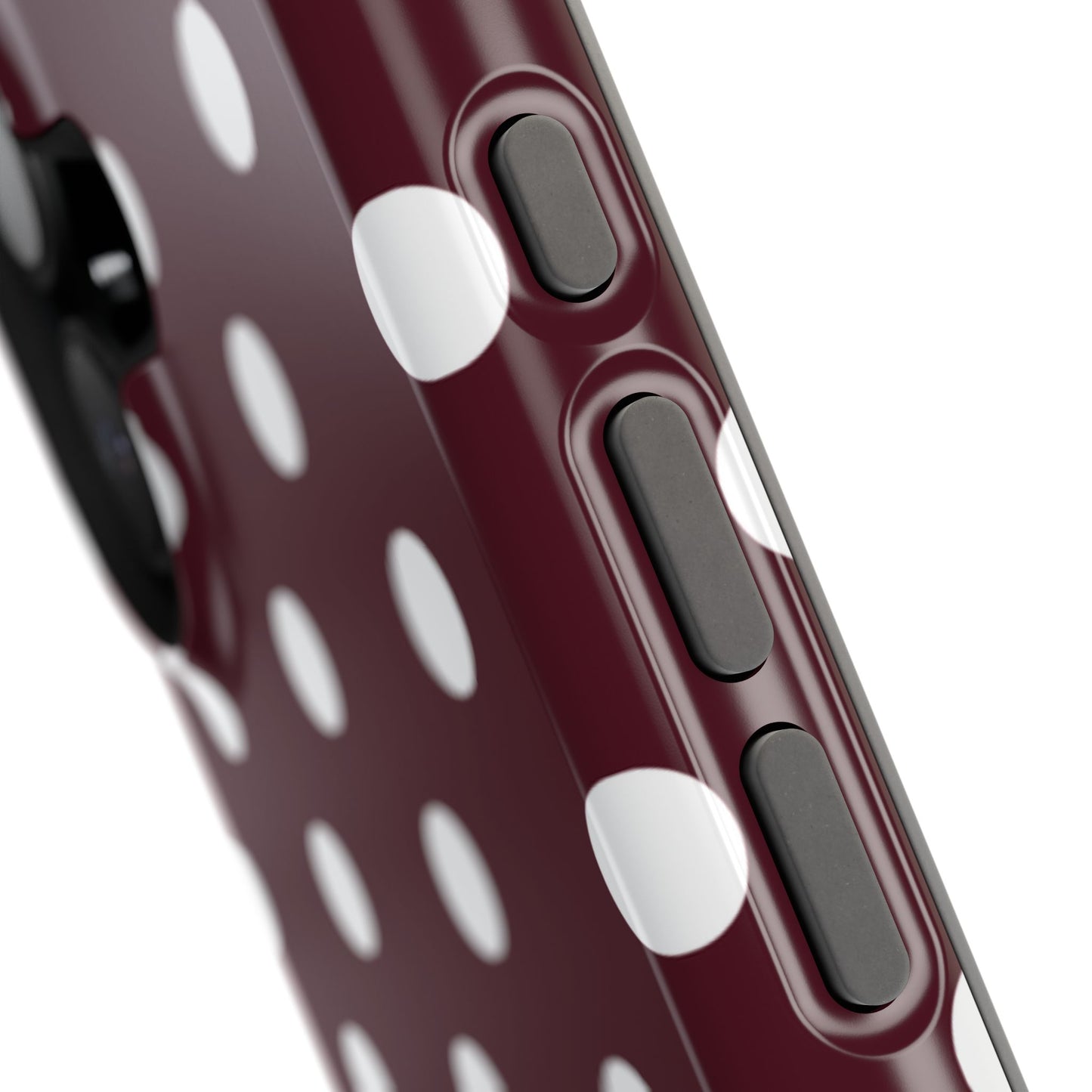 Burgundy Polka Dots iPhone Case