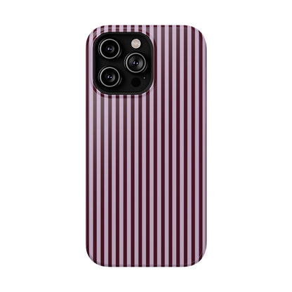 Burgundy & Violet Pinstripes iPhone Case