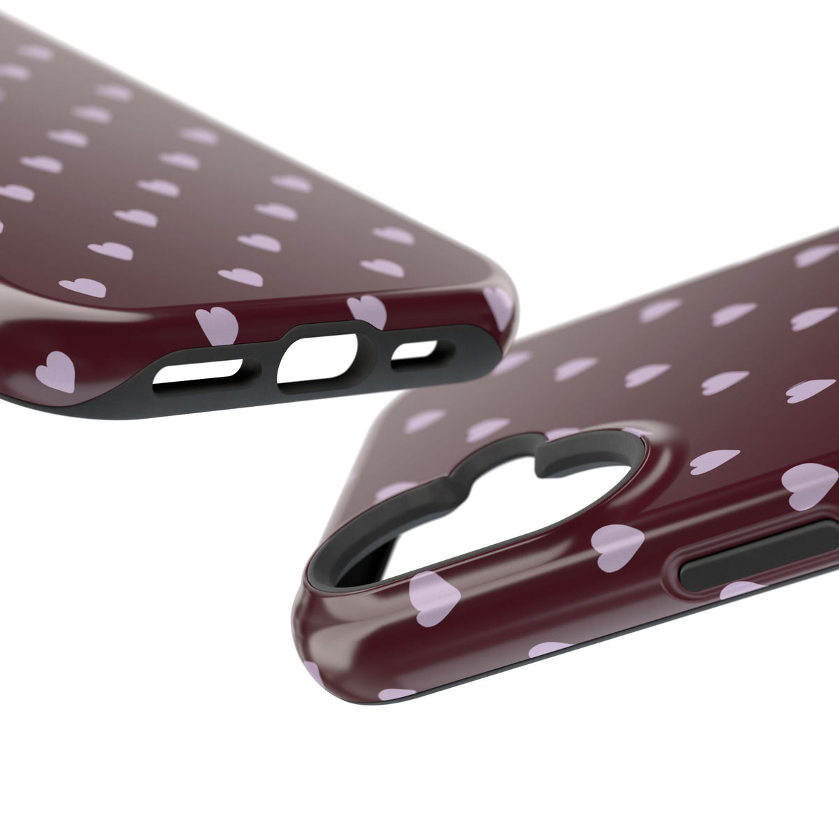 Burgundy & Purple Little Hearts iPhone Case