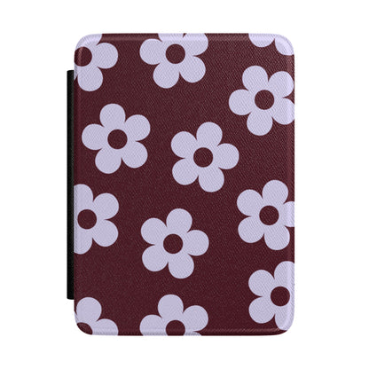 Burgundy & Violet Flowers Kindle Case