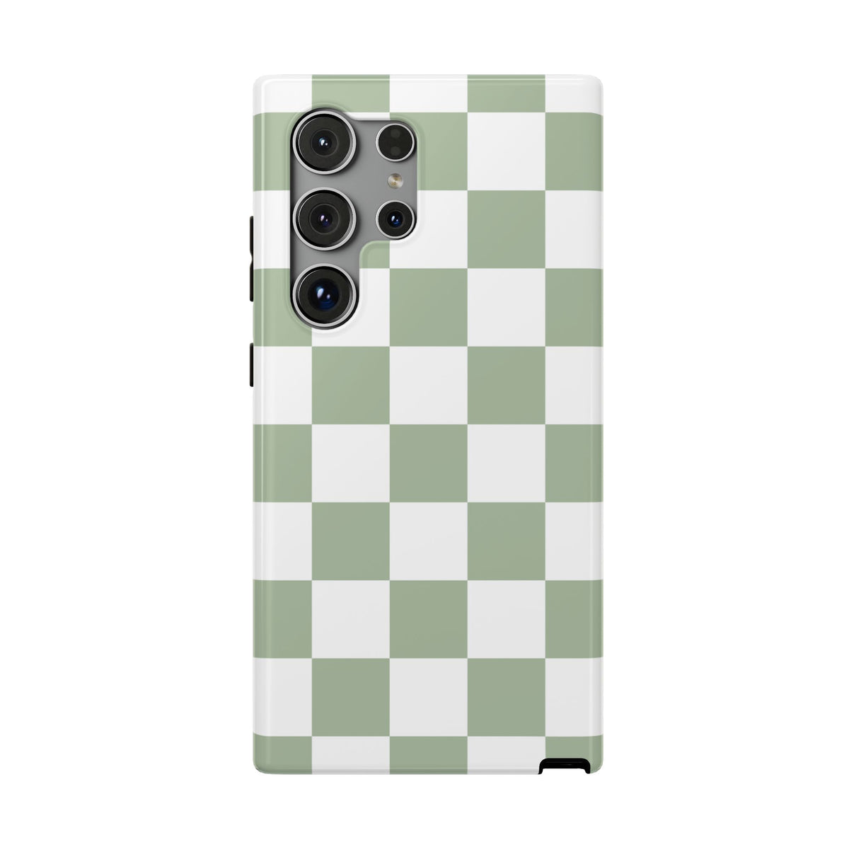 Sage Green Checkered Samsung Case