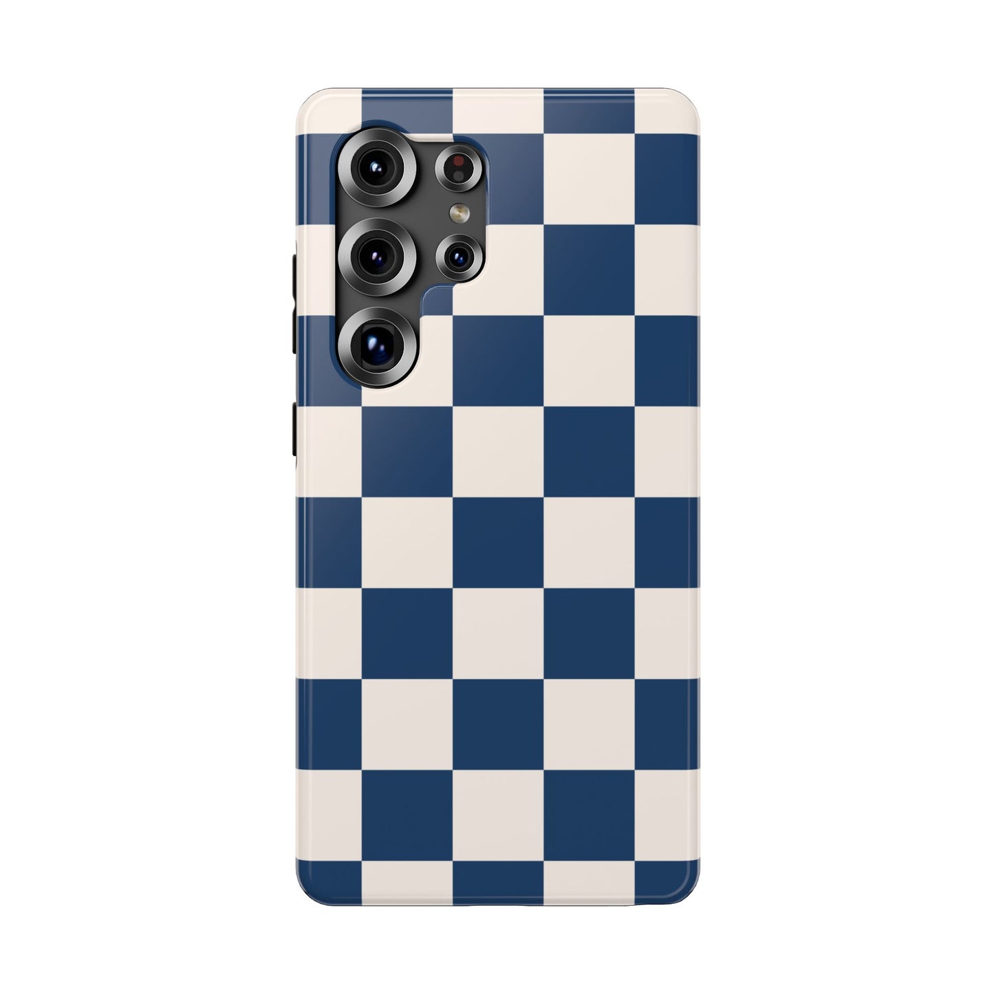 Navy & Beige Checkered Samsung Case