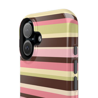 Strawberry Matcha Stripes iPhone Case